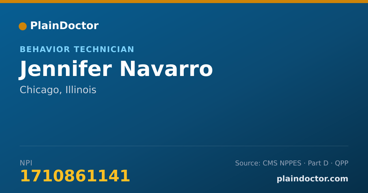 Shareable card for Jennifer Navarro - Behavior Technician, Chicago, IL