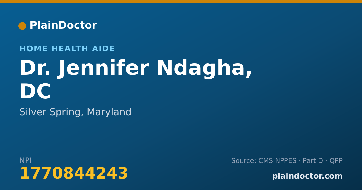 Shareable card for Jennifer Ndagha, DC - Home Health Aide, Silver Spring, MD