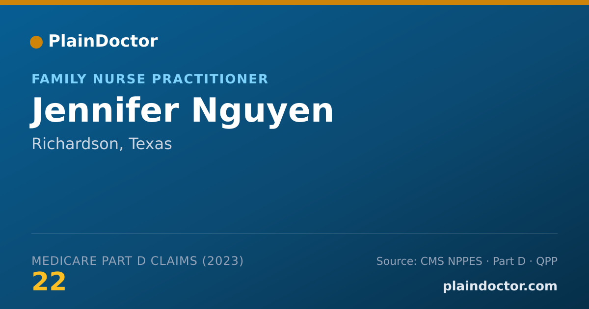 Shareable card for Jennifer Nguyen - Family Nurse Practitioner, Richardson, TX