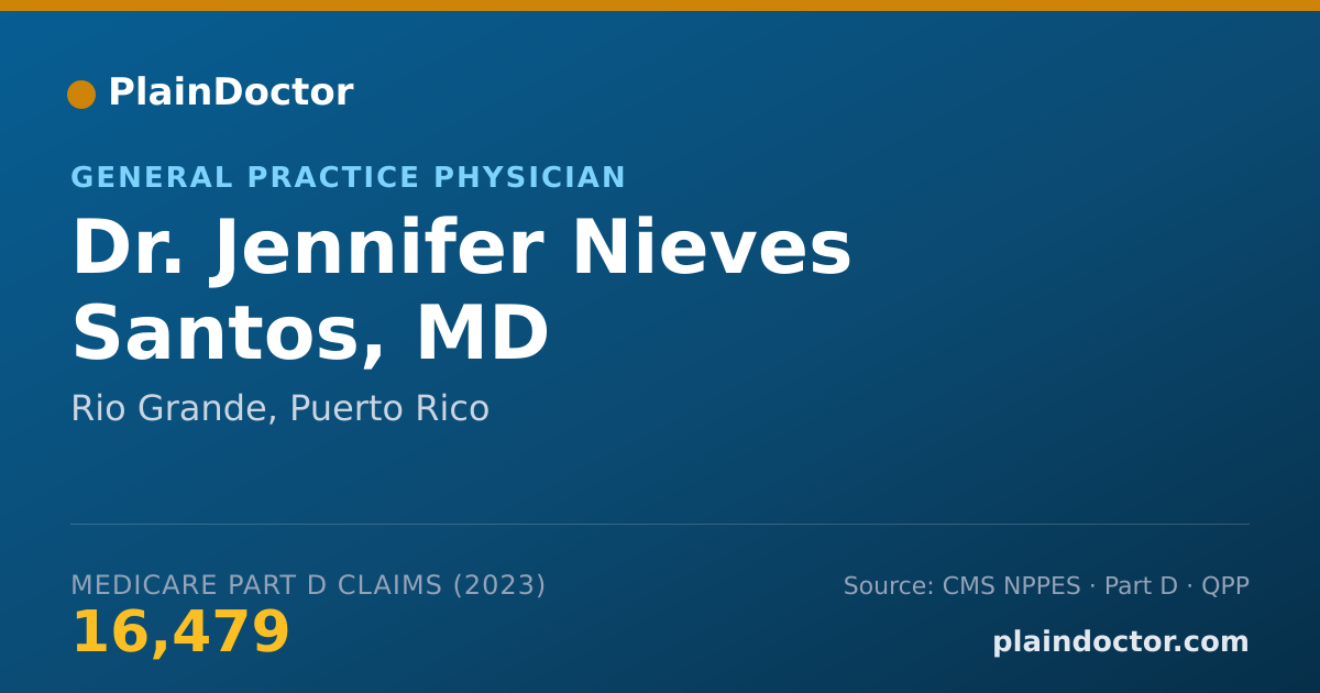 Shareable card for Jennifer Nieves Santos, MD - General Practice Physician, Rio Grande, PR