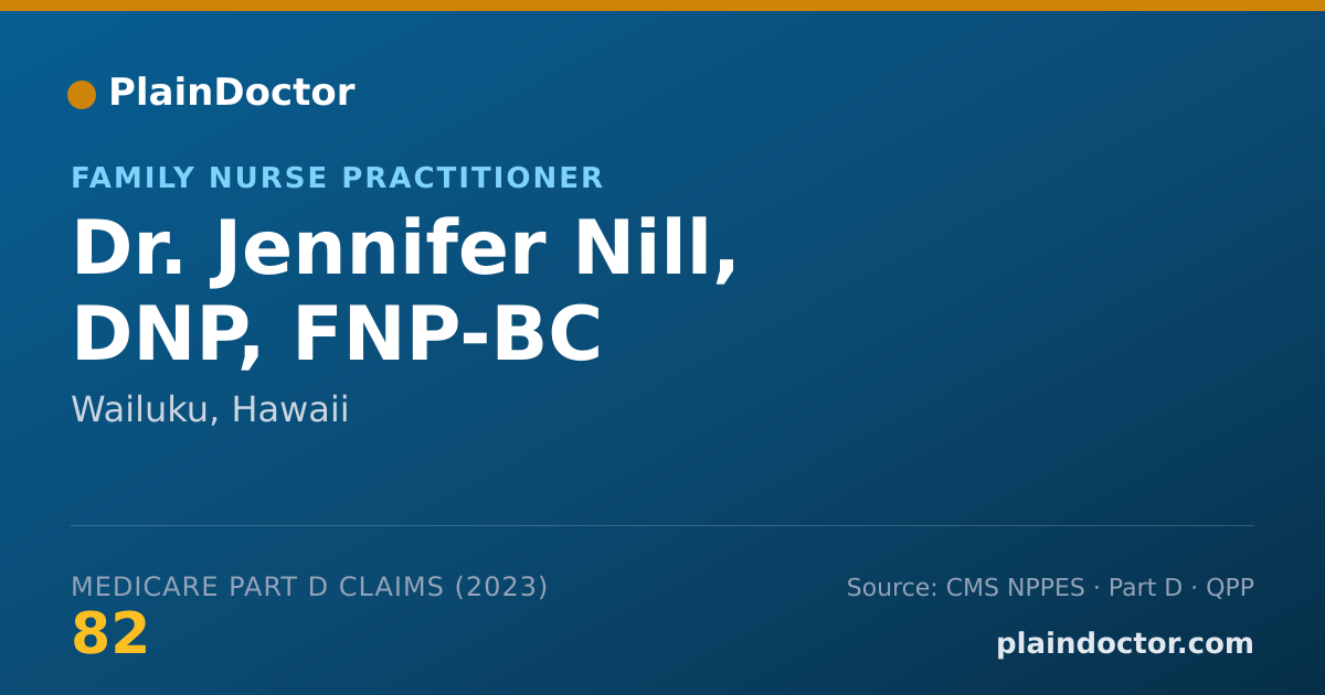 Shareable card for Jennifer Nill, DNP, FNP-BC - Family Nurse Practitioner, Wailuku, HI