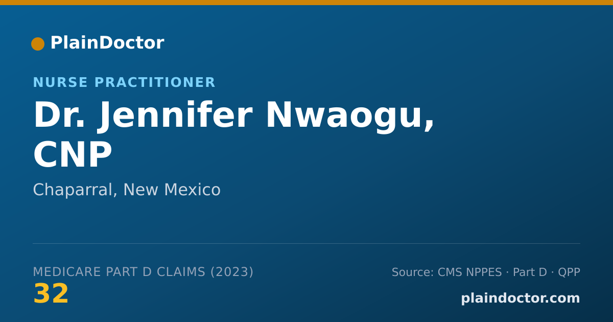 Shareable card for Jennifer Nwaogu, CNP - Nurse Practitioner, Chaparral, NM