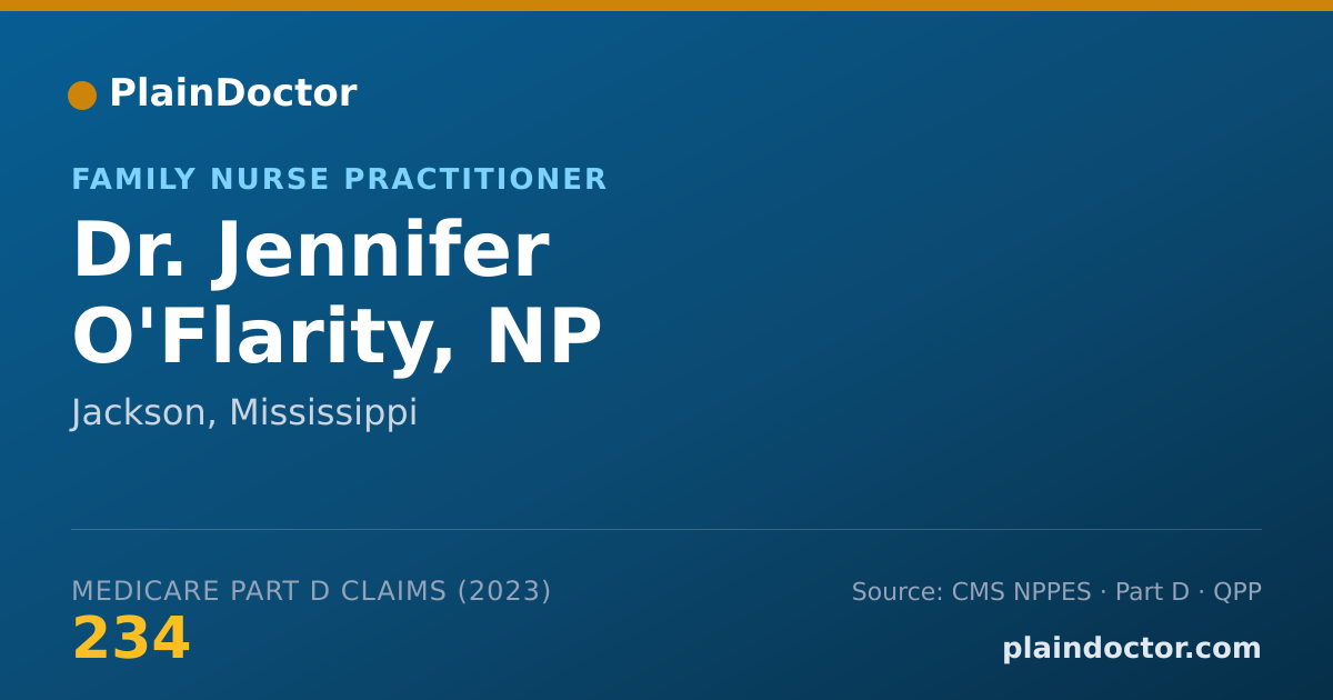 Shareable card for Jennifer O'Flarity, NP - Family Nurse Practitioner, Jackson, MS