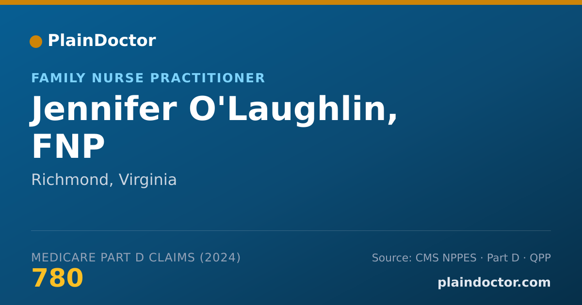 Shareable card for Jennifer O'Laughlin, FNP - Family Nurse Practitioner, Richmond, VA