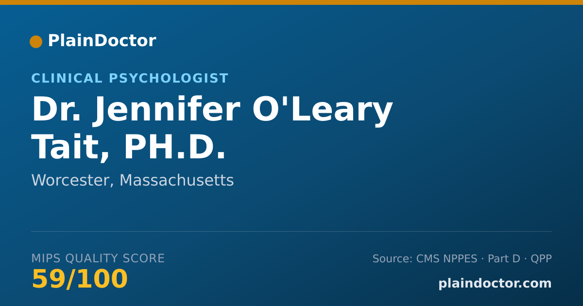 Shareable card for Jennifer O'Leary Tait, PH.D. - Clinical Psychologist, Worcester, MA