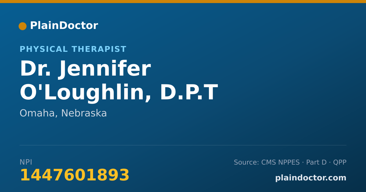 Shareable card for Jennifer O'Loughlin, D.P.T - Physical Therapist, Omaha, NE