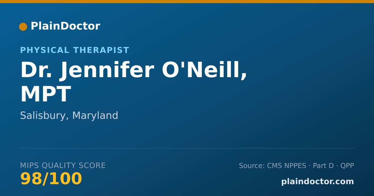 Shareable card for Jennifer O'Neill, MPT - Physical Therapist, Salisbury, MD
