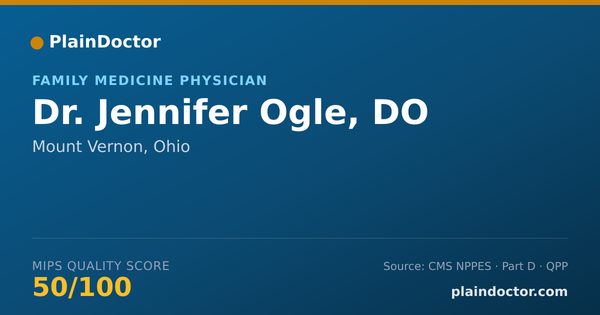 Shareable card for Jennifer Ogle, DO - Family Medicine Physician, Mount Vernon, OH