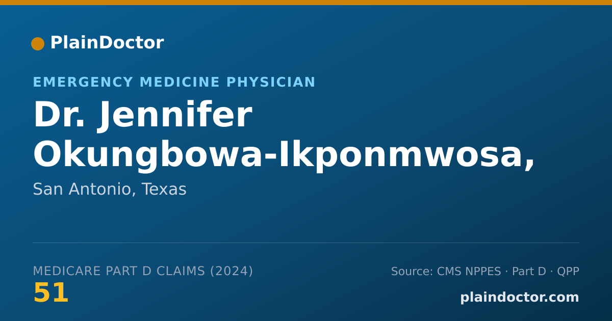 Shareable card for Jennifer Okungbowa-Ikponmwosa, MD - Emergency Medicine Physician, San Antonio, TX