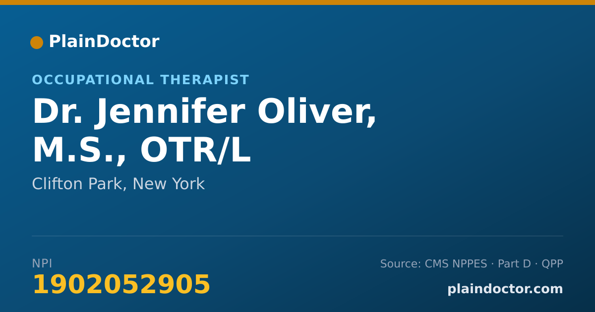 Shareable card for Jennifer Oliver, M.S., OTR/L - Occupational Therapist, Clifton Park, NY