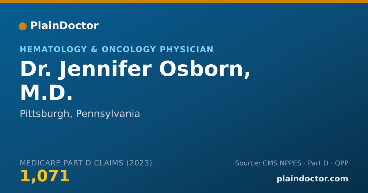 Shareable card for Jennifer Osborn, M.D. - Hematology & Oncology Physician, Pittsburgh, PA