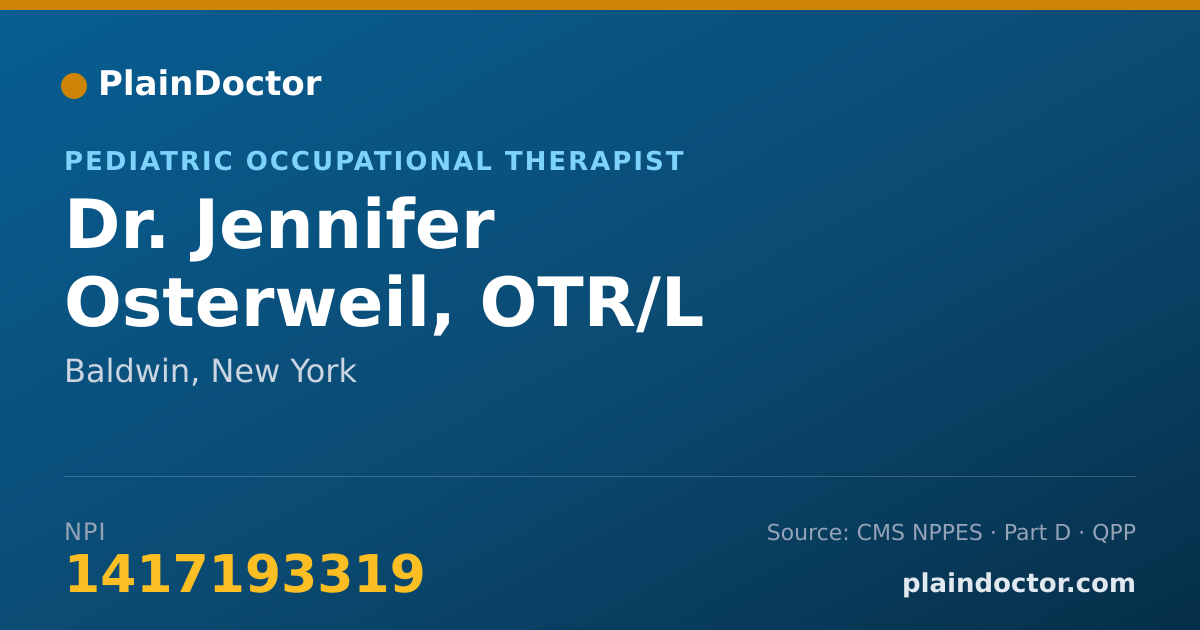 Shareable card for Jennifer Osterweil, OTR/L - Pediatric Occupational Therapist, Baldwin, NY