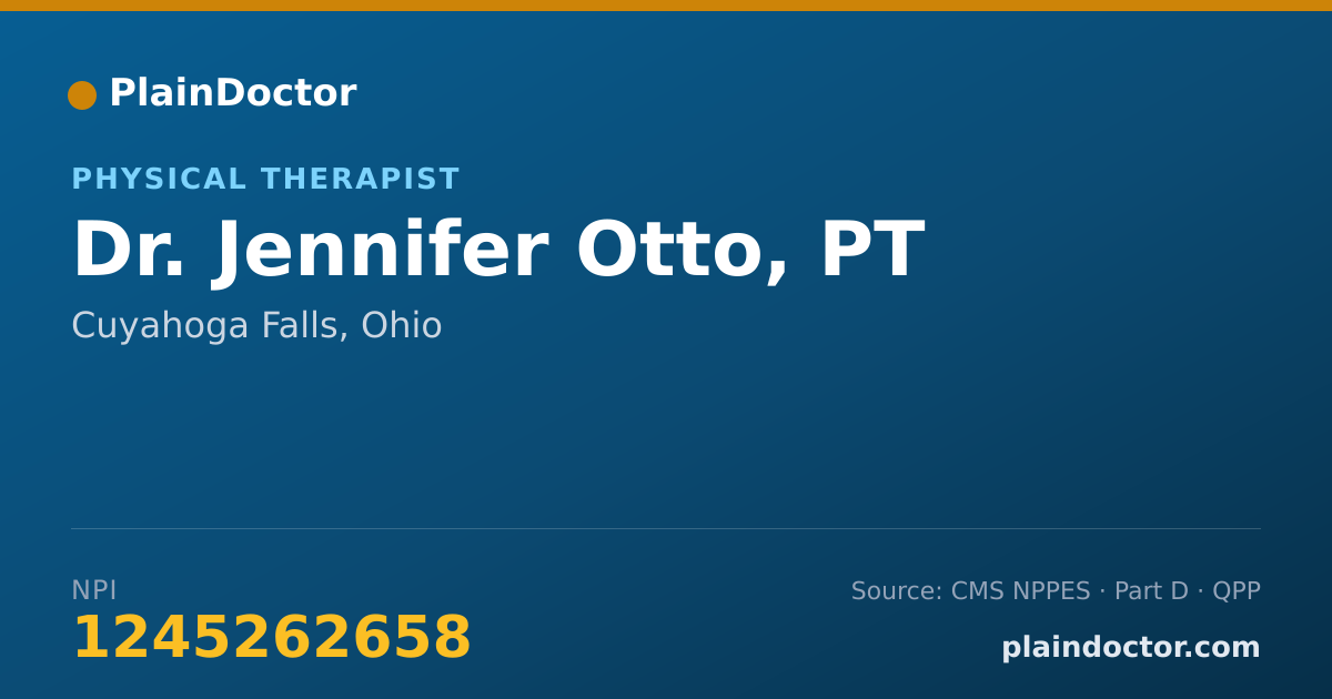 Shareable card for Jennifer Otto, PT - Physical Therapist, Cuyahoga Falls, OH