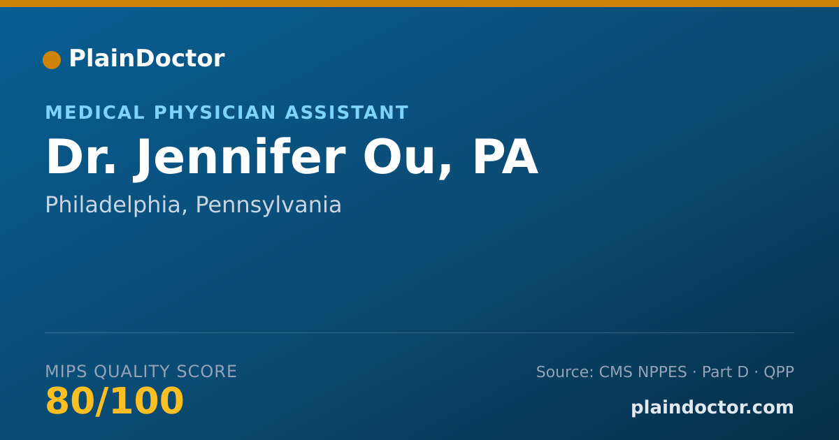 Shareable card for Jennifer Ou, PA - Medical Physician Assistant, Philadelphia, PA