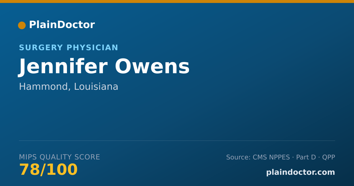 Shareable card for Jennifer Owens - Surgery Physician, Hammond, LA