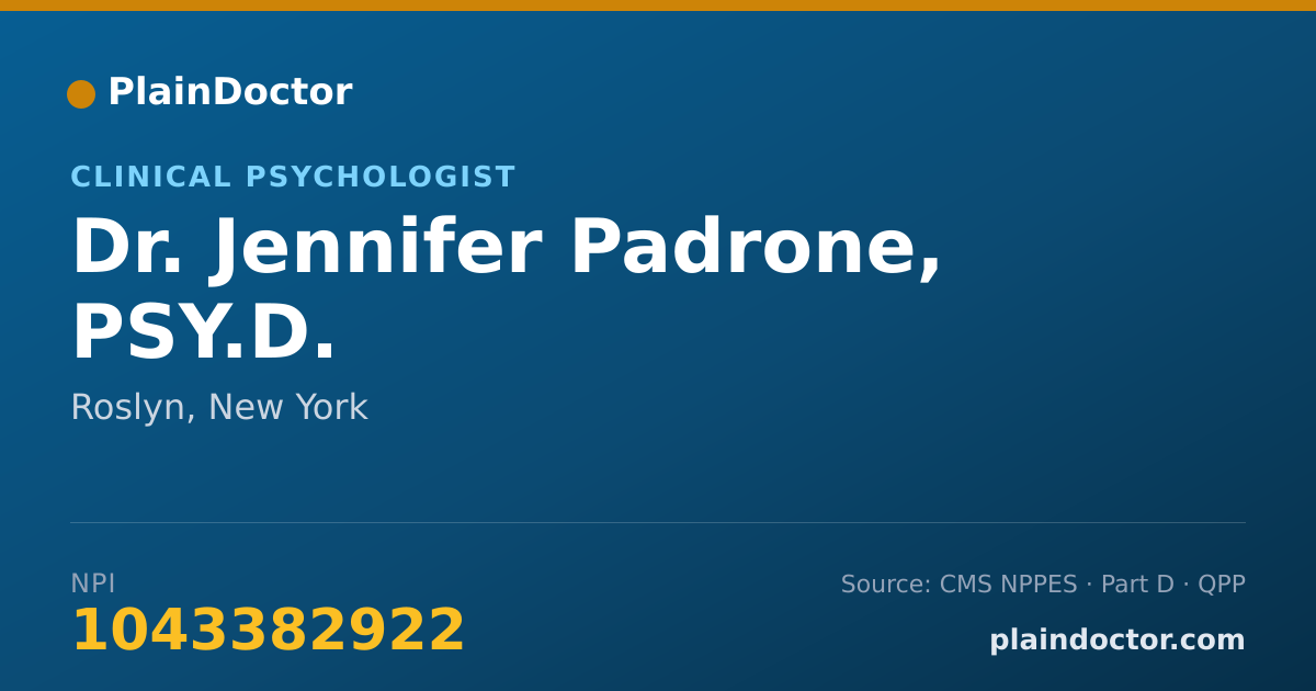 Shareable card for Jennifer Padrone, PSY.D. - Clinical Psychologist, Roslyn, NY