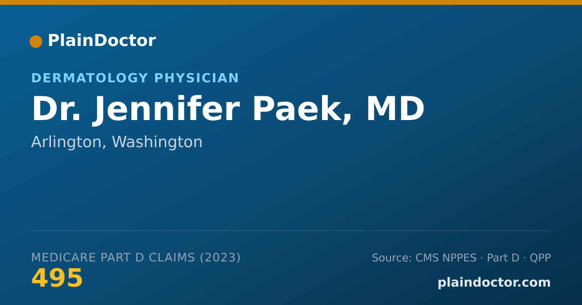 Shareable card for Jennifer Paek, MD - Dermatology Physician, Arlington, WA