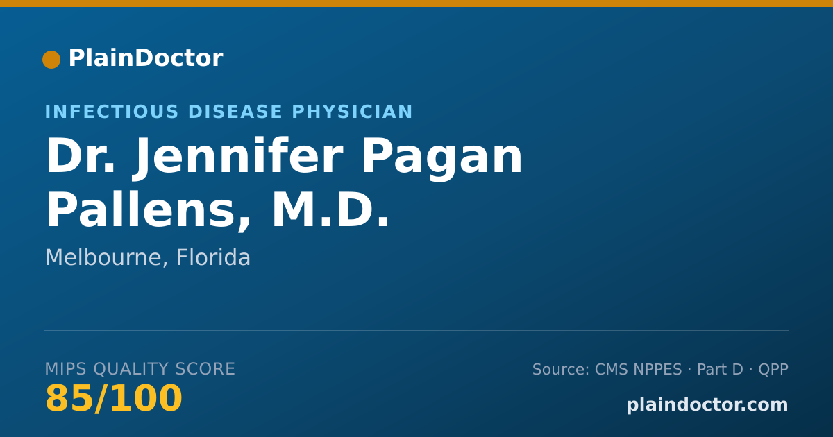 Shareable card for Jennifer Pagan Pallens, M.D. - Infectious Disease Physician, Melbourne, FL