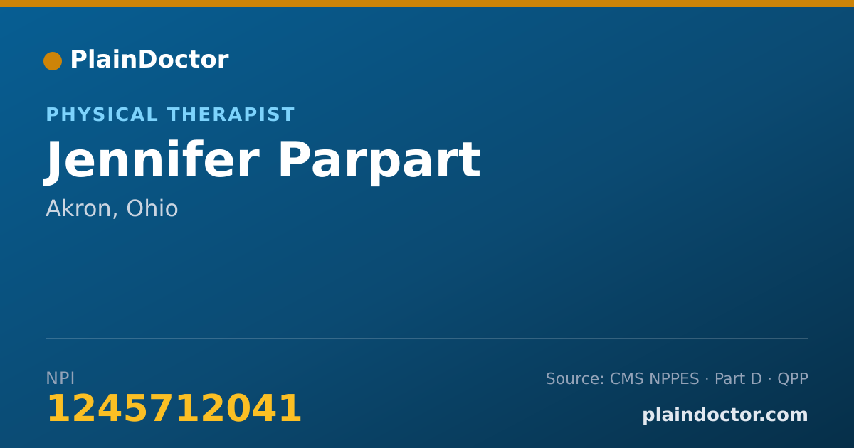 Shareable card for Jennifer Parpart - Physical Therapist, Akron, OH