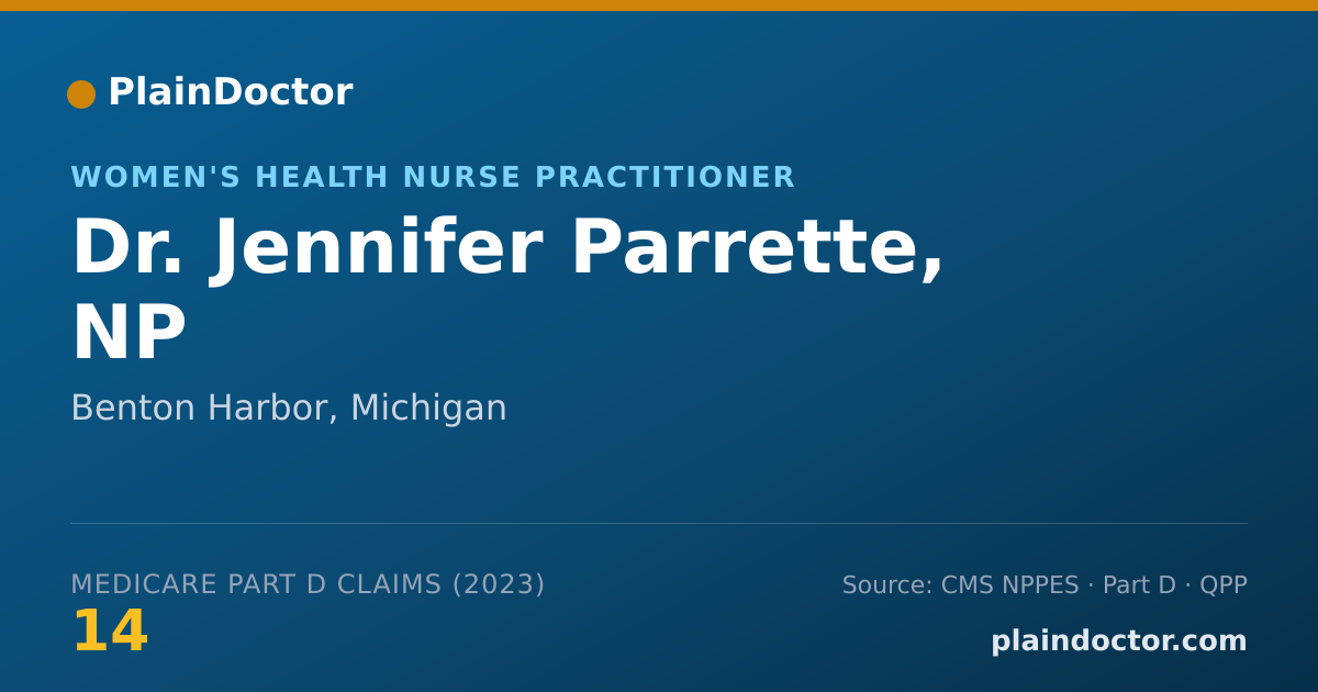 Shareable card for Jennifer Parrette, NP - Women's Health Nurse Practitioner, Benton Harbor, MI