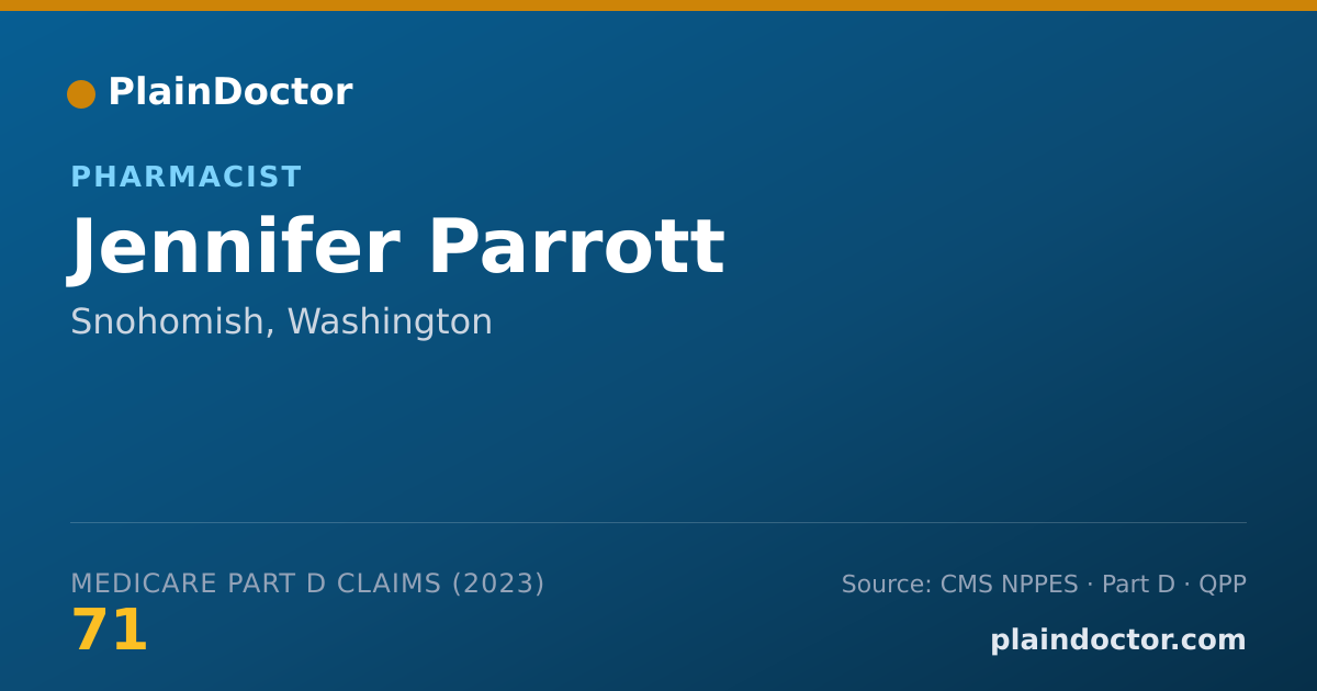 Shareable card for Jennifer Parrott - Pharmacist, Snohomish, WA