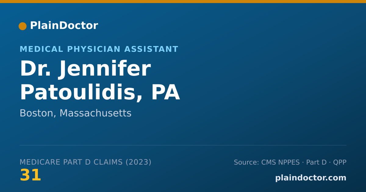Shareable card for Jennifer Patoulidis, PA - Medical Physician Assistant, Boston, MA