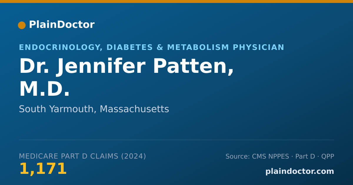 Shareable card for Jennifer Patten, M.D. - Endocrinology, Diabetes & Metabolism Physician, South Yarmouth, MA
