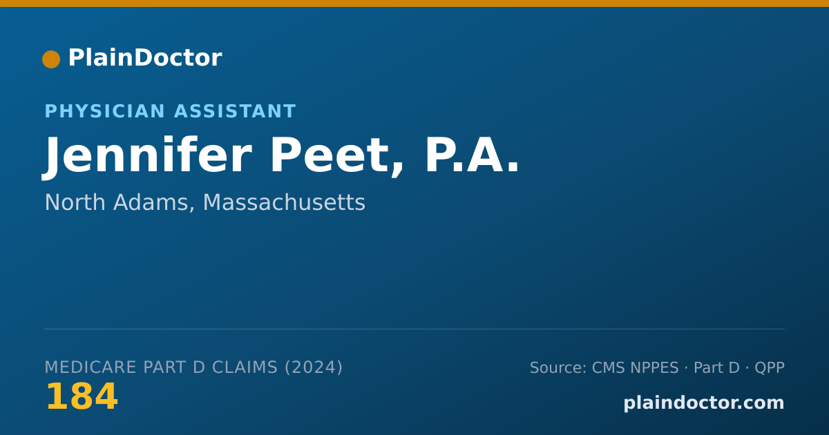 Shareable card for Jennifer Peet, P.A. - Physician Assistant, North Adams, MA