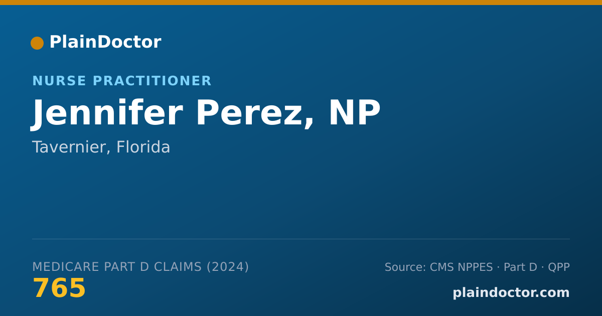 Shareable card for Jennifer Perez, NP - Nurse Practitioner, Tavernier, FL