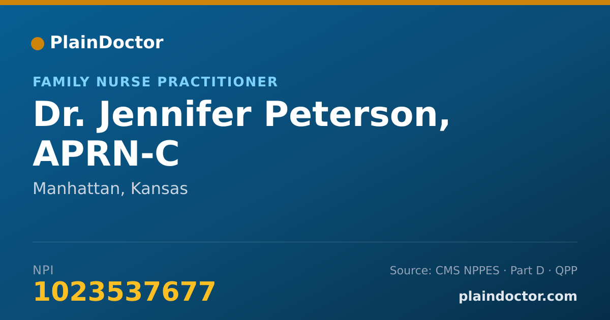Shareable card for Jennifer Peterson, APRN-C - Family Nurse Practitioner, Manhattan, KS