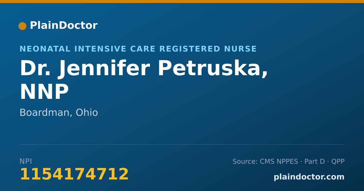 Shareable card for Jennifer Petruska, NNP - Neonatal Intensive Care Registered Nurse, Boardman, OH