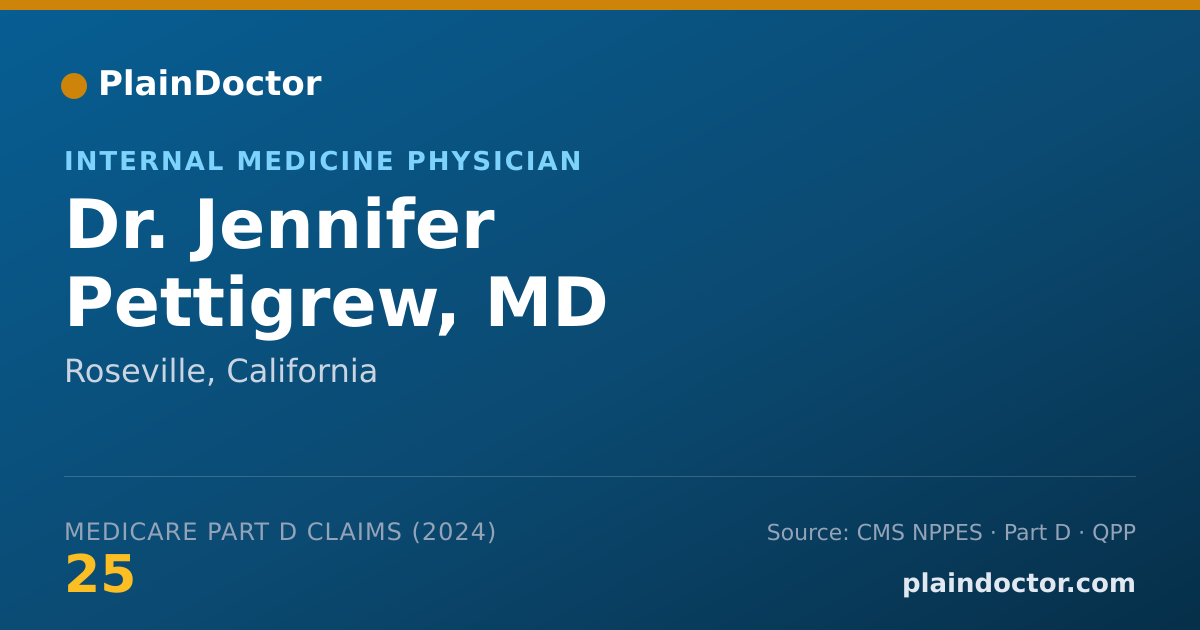 Shareable card for Jennifer Pettigrew, MD - Internal Medicine Physician, Roseville, CA