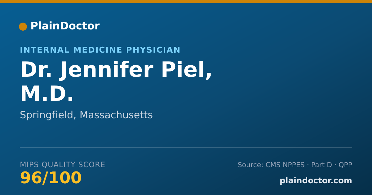Shareable card for Jennifer Piel, M.D. - Internal Medicine Physician, Springfield, MA