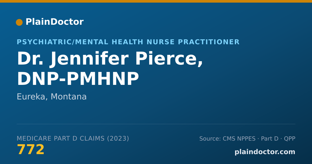 Shareable card for Jennifer Pierce, DNP-PMHNP - Psychiatric/Mental Health Nurse Practitioner, Eureka, MT