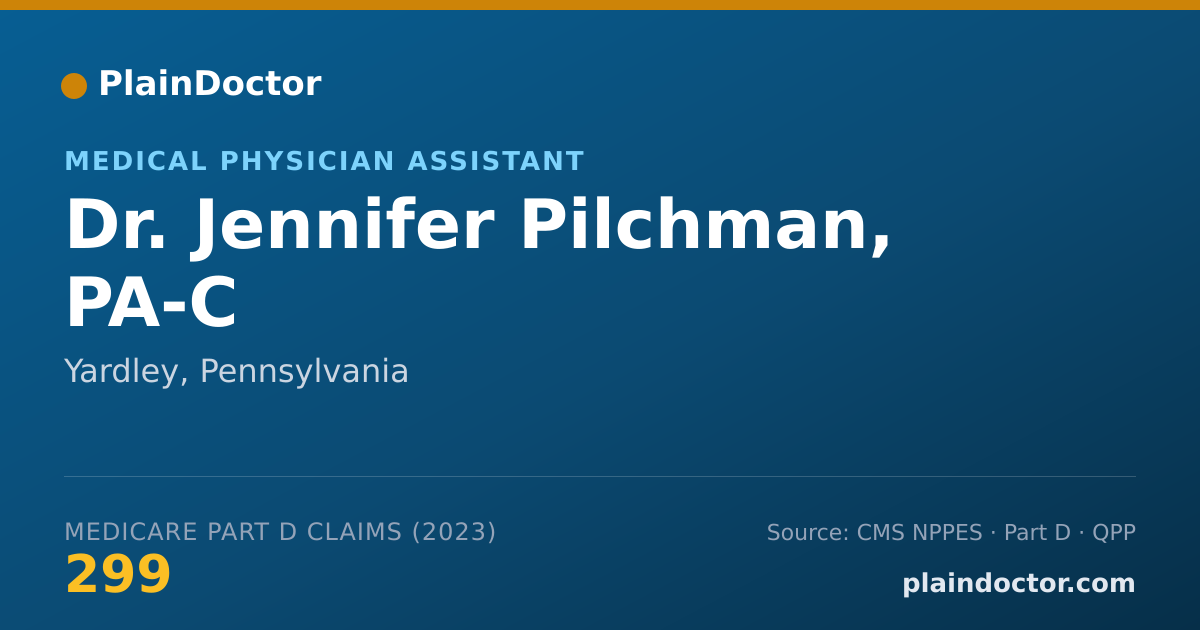 Shareable card for Jennifer Pilchman, PA-C - Medical Physician Assistant, Yardley, PA
