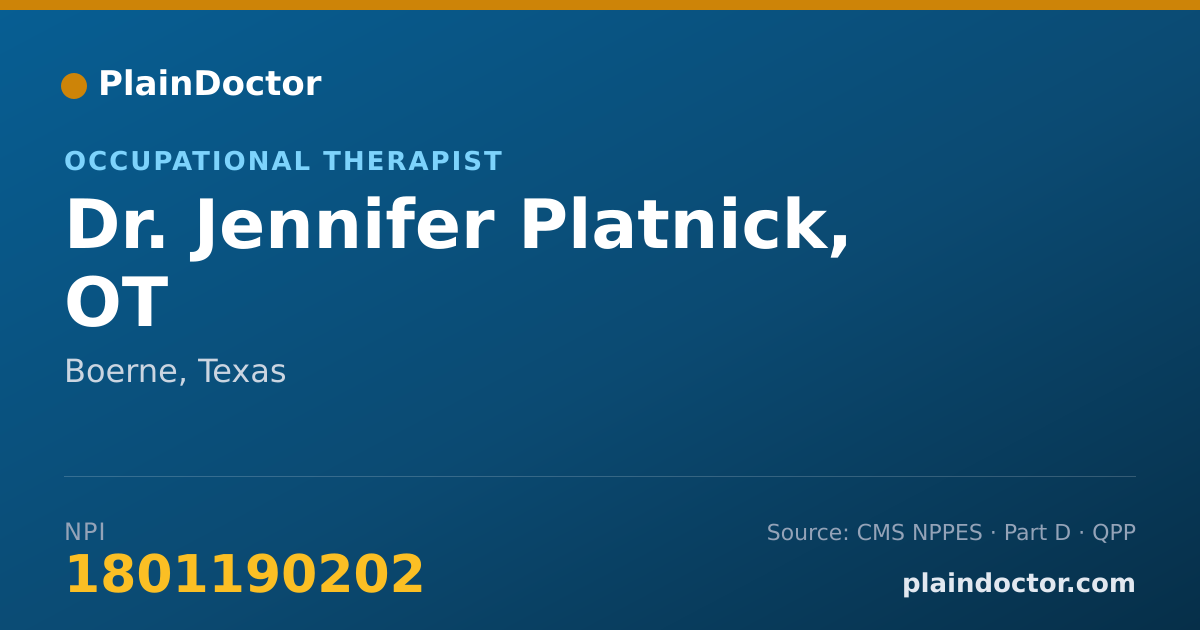 Shareable card for Jennifer Platnick, OT - Occupational Therapist, Boerne, TX