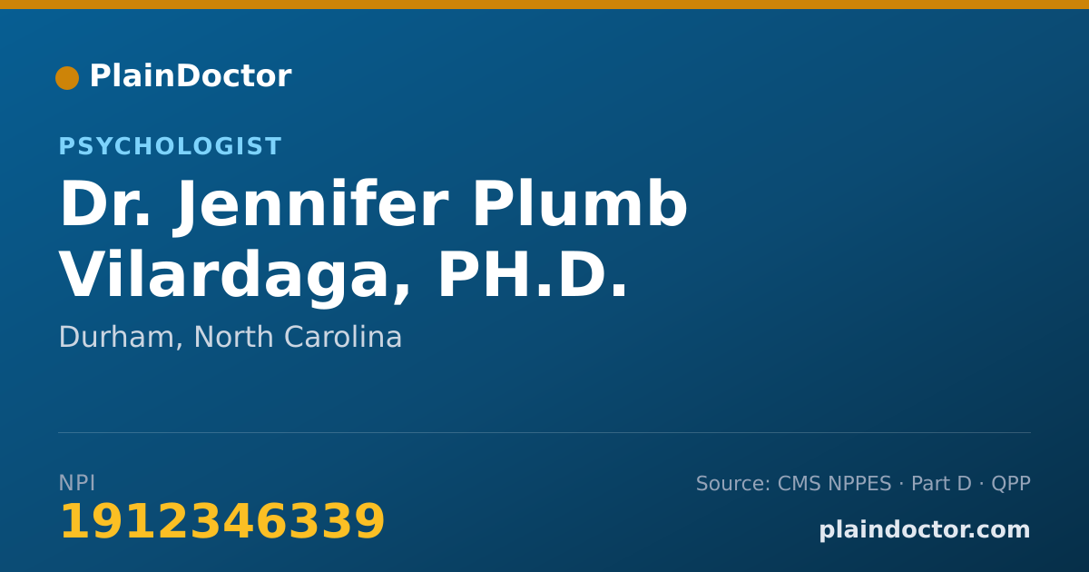 Shareable card for Jennifer Plumb Vilardaga, PH.D. - Psychologist, Durham, NC