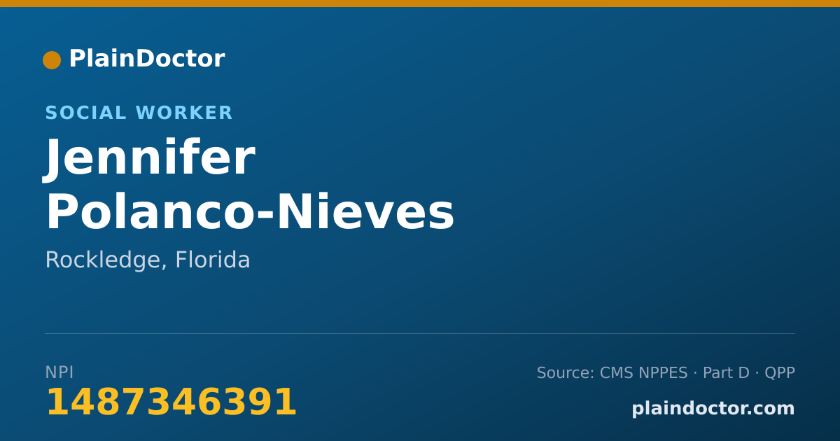Shareable card for Jennifer Polanco-Nieves - Social Worker, Rockledge, FL