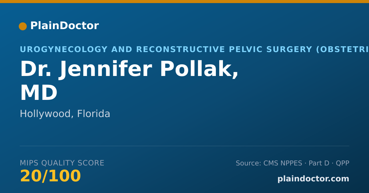 Shareable card for Jennifer Pollak, MD - Urogynecology and Reconstructive Pelvic Surgery (Obstetrics & Gynecology) Physician, Hollywood, FL