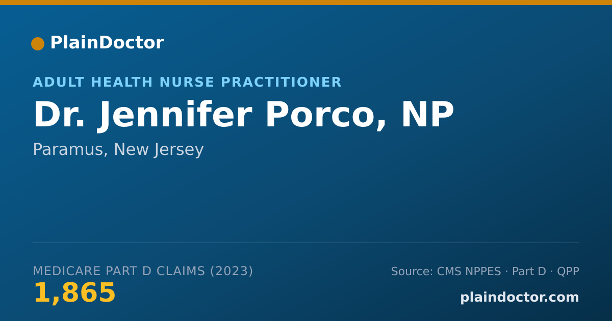 Shareable card for Jennifer Porco, NP - Adult Health Nurse Practitioner, Paramus, NJ