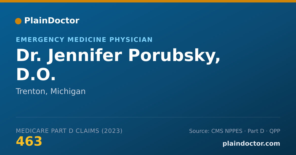 Shareable card for Jennifer Porubsky, D.O. - Emergency Medicine Physician, Trenton, MI
