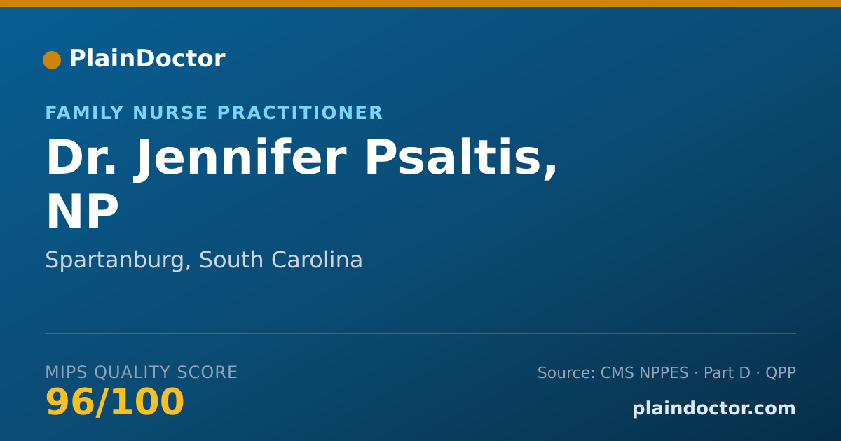 Shareable card for Jennifer Psaltis, NP - Family Nurse Practitioner, Spartanburg, SC