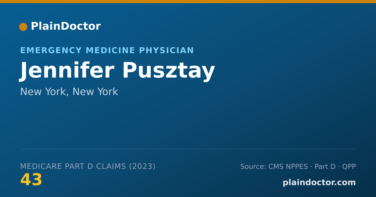 Shareable card for Jennifer Pusztay - Emergency Medicine Physician, New York, NY