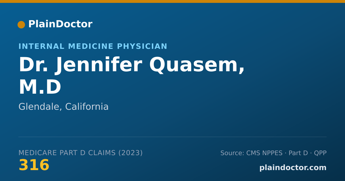 Shareable card for Jennifer Quasem, M.D - Internal Medicine Physician, Glendale, CA