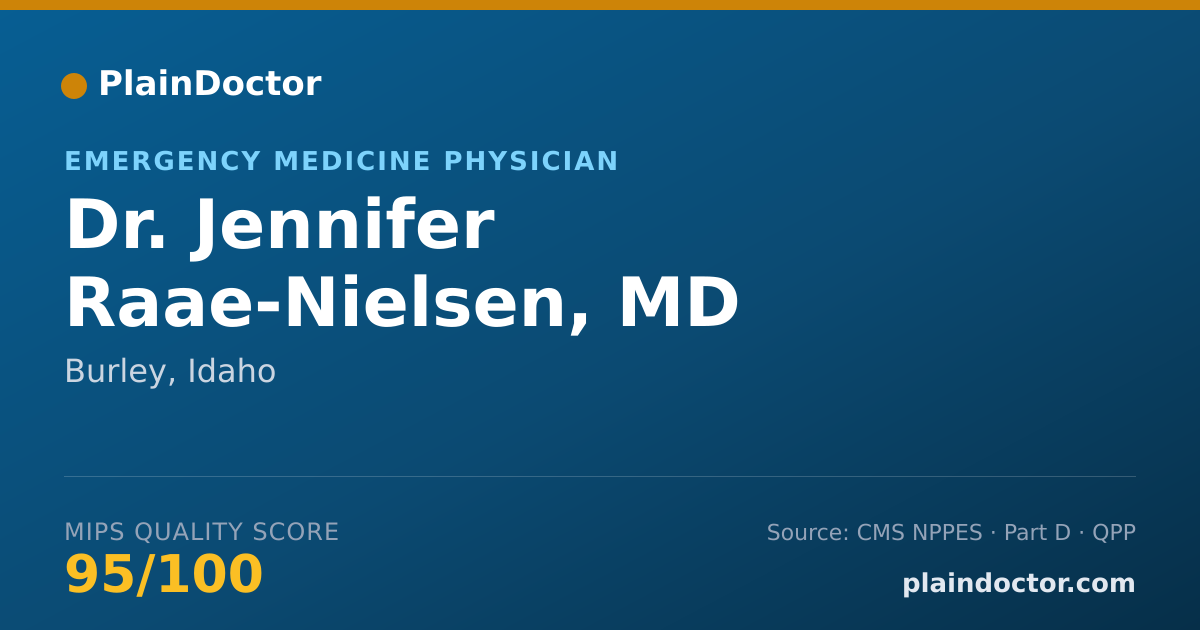 Shareable card for Jennifer Raae-Nielsen, MD - Emergency Medicine Physician, Burley, ID