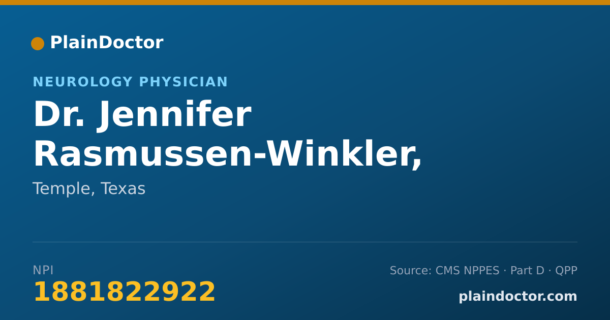 Shareable card for Jennifer Rasmussen-Winkler, M.D. - Neurology Physician, Temple, TX