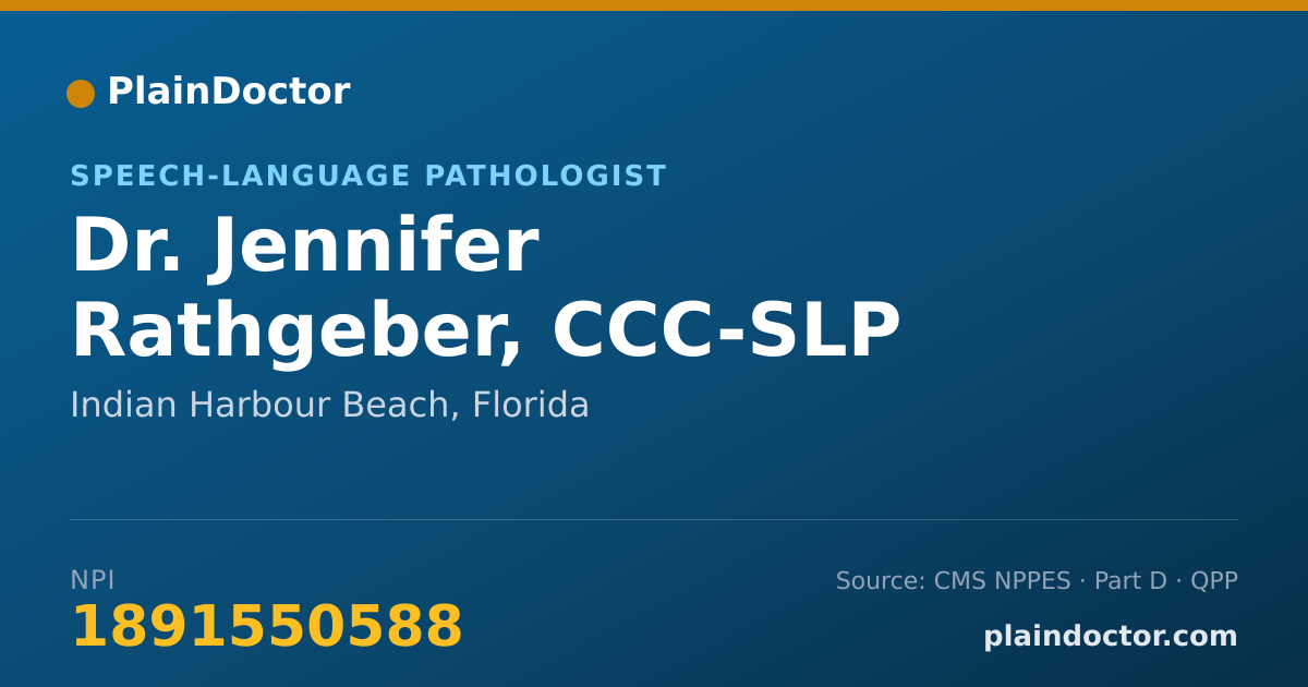 Shareable card for Jennifer Rathgeber, CCC-SLP - Speech-Language Pathologist, Indian Harbour Beach, FL