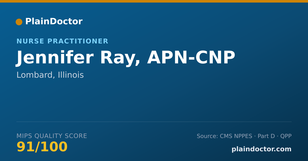 Shareable card for Jennifer Ray, APN-CNP - Nurse Practitioner, Lombard, IL