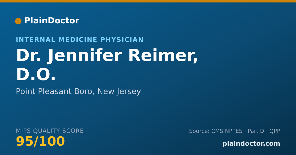 Shareable card for Jennifer Reimer, D.O. - Internal Medicine Physician, Point Pleasant Boro, NJ