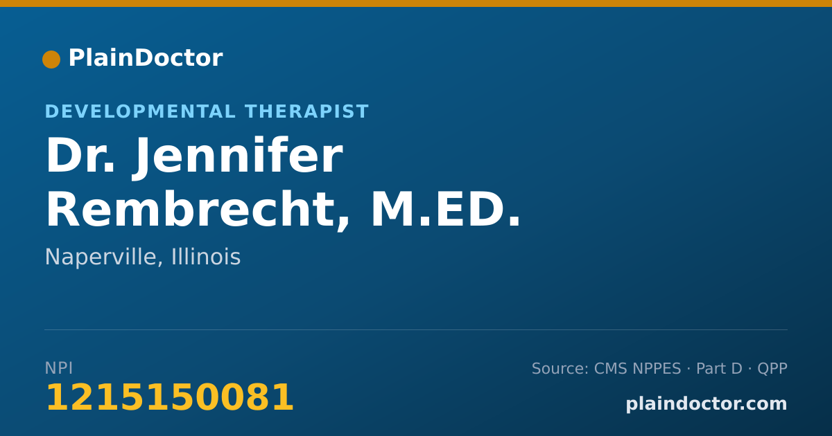 Shareable card for Jennifer Rembrecht, M.ED. - Developmental Therapist, Naperville, IL